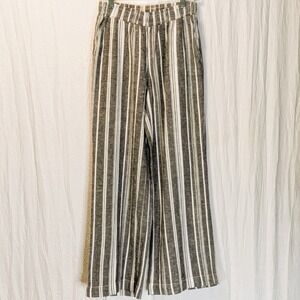 Breezy Flowy Briggs New York Linen Blend Pull-On Wide Leg Pants M